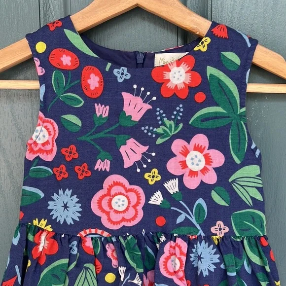 Mini Boden Floral Kids Dress - Blue and Pink - Picture 2 of 10